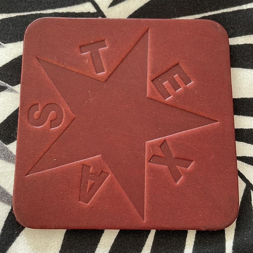 NWOT Texas leather coasters